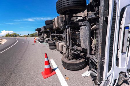 Truck Flipped On The Road