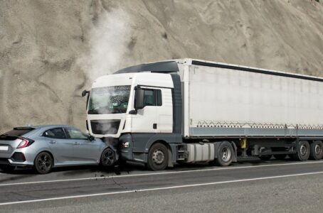 Truck And Light Vehicle Front Row Collision